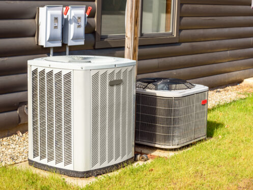 Air conditioner and heat pump unit outside a Zebulon, NC home