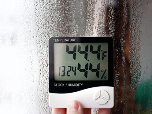 A humidity gauge in Zebulon, NC